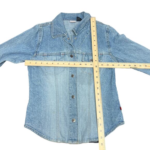 Arizona Y2K Vintage Juniors Denim Button Down Shacket Size Medium Breathable - Picture 5 of 6